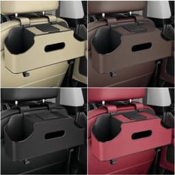 Hộp đựng đồ ô tô da PU tích hợp khay đựng cốc, hộp đựng giấy, giá đỡ điện thoại và móc treo đồ 6