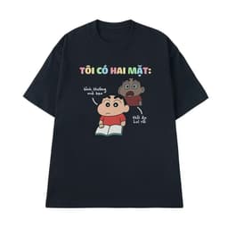 Áo thun slogan TÔI CÓ HAI MẶT – Câu nói hài hước meme, unisex nam nữ, chất cotton 100% 4
