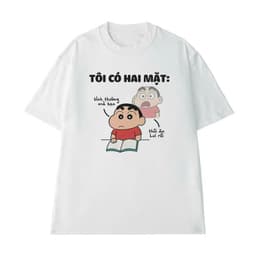 Áo thun slogan TÔI CÓ HAI MẶT – Câu nói hài hước meme, unisex nam nữ, chất cotton 100% 3
