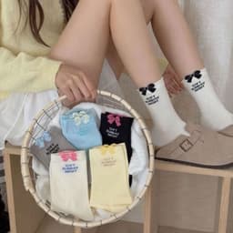sét 10 đôi tất nữ cổ nơ nhiều màu cực kỳ dễ thương mẫu mới 2025 2