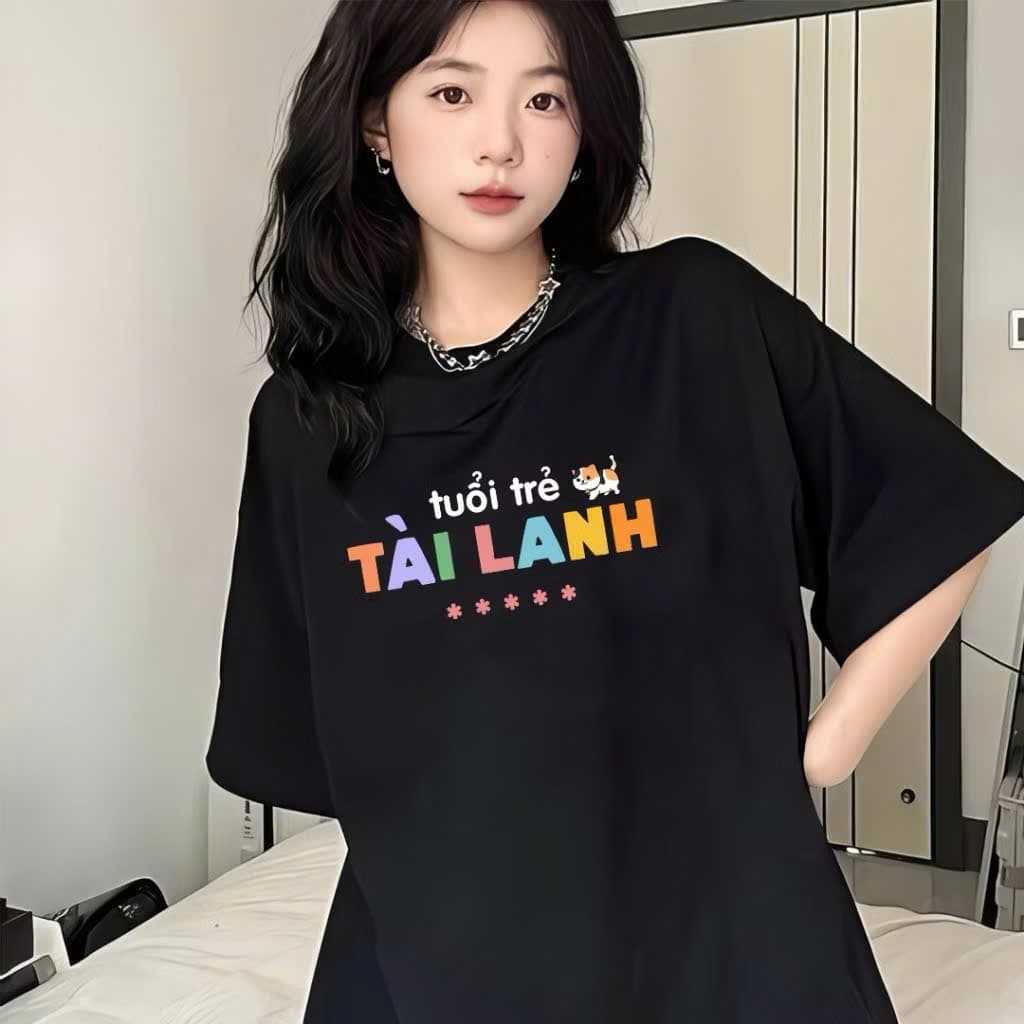 Áo thun Unisex Nam Nữ in chữ TUỔI TRẺ TÀI LANH, chất cotton 100% - BOONE - BNE00280