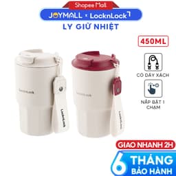 Ly Giữ Nhiệt LocknLock Vacuum Coffee LHC4340 450ml , Hàng Chính Hãng, Có Dây Xách - JoyMall 1