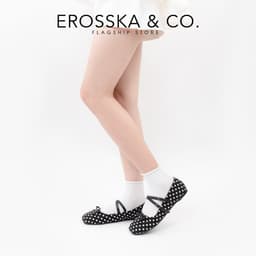 Erosska - Giày búp bê chấm bi kiểu dáng balletcore hottrend màu đen chấm bi - EL086 8