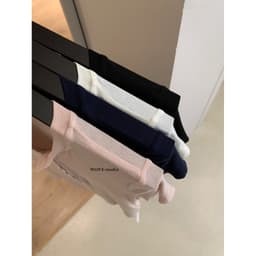 [𝑻𝒉𝒆𝑴𝒂𝒚 x 𝐖𝐆𝐖𝐄] Áo Thun Cổ Trụ Tàu Nữ Ôm Body WG.WE 6328, Áo Thun Nữ Cộc Tay Cổ Tròn Trơn Basic Cài Cúc Cotton Mỏng 4