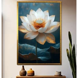 Tranh treo tường hoa sen in canvas gồm khung decor phòng khách phòng ngủ theo yêu cầu 60 x 90 cm 2