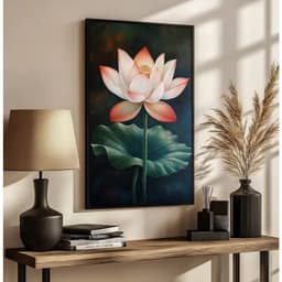 Tranh treo tường hoa sen in canvas gồm khung decor phòng khách phòng ngủ theo yêu cầu 60 x 90 cm 3