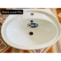 bồn rửa mặt VT01, lavabo kt 50x42 cm chất liệu men sứ NaNo chống ố, chống bám bẩm tặng ốc treo 4