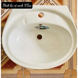 bồn rửa mặt VT01, lavabo kt 50x42 cm chất liệu men sứ NaNo chống ố, chống bám bẩm tặng ốc treo 2
