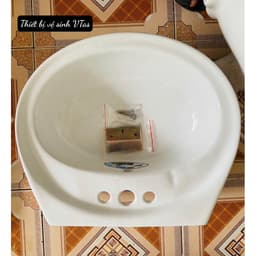bồn rửa mặt VT01, lavabo kt 50x42 cm chất liệu men sứ NaNo chống ố, chống bám bẩm tặng ốc treo 3
