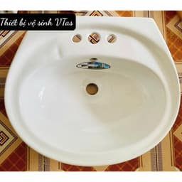 bồn rửa mặt VT01, lavabo kt 50x42 cm chất liệu men sứ NaNo chống ố, chống bám bẩm tặng ốc treo 1