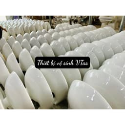 bồn rửa mặt VT01, lavabo kt 50x42 cm chất liệu men sứ NaNo chống ố, chống bám bẩm tặng ốc treo 8