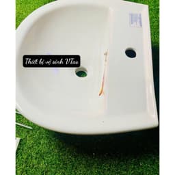 bồn rửa mặt Hàn Quốc VT03, lavabo chất liệu men sứ NaNo chống ố , chống bám bẩm tặng ốc treo chậu 5