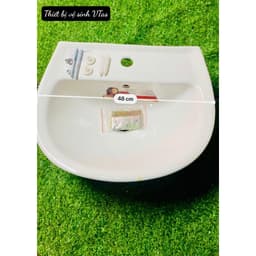 bồn rửa mặt Hàn Quốc VT03, lavabo chất liệu men sứ NaNo chống ố , chống bám bẩm tặng ốc treo chậu 8