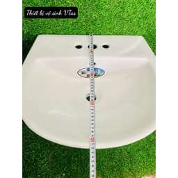 Bồn rửa mặt VT04, lavabo kt 42x50cm chất liệu men sứ NaNo chống ố , chống bám bẩm tặng ốc treo 3