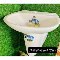 Bồn rửa mặt VT04, lavabo kt 42x50cm chất liệu men sứ NaNo chống ố , chống bám bẩm tặng ốc treo 9