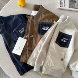 Sữa Áo Khoác Bomber Trẻ Em Túi Jean Phong Cách Hàn Quốc cho Bé Trai & Bé Gái - Thời Trang Quảng Châu Mùa Thu Đông. 6
