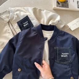 Sữa Áo Khoác Bomber Trẻ Em Túi Jean Phong Cách Hàn Quốc cho Bé Trai & Bé Gái - Thời Trang Quảng Châu Mùa Thu Đông. 7