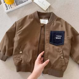 Sữa Áo Khoác Bomber Trẻ Em Túi Jean Phong Cách Hàn Quốc cho Bé Trai & Bé Gái - Thời Trang Quảng Châu Mùa Thu Đông. 4
