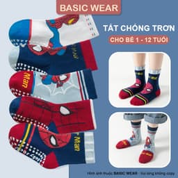Set 5 Đôi Tất Siêu Nhân Cổ Cao Chống Trơn Cho Bé Trai 1-12 Tuổi, Tất Chống Trơn Cổ Cao Bé Trai TE125 4