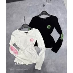Áo thun ôm body tay dài thắt eo in chữ thập phong cách thu đông PHOENIX.STORE 6