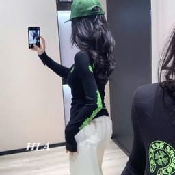 Áo thun ôm body tay dài thắt eo in chữ thập phong cách thu đông PHOENIX.STORE 8