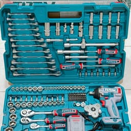 Bộ 152 dụng cụ sữa xe và  máy siết buloong 500N/m không chổi than dùng pin 20V Total THKTHP31522 5