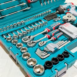 Bộ 152 dụng cụ sữa xe và  máy siết buloong 500N/m không chổi than dùng pin 20V Total THKTHP31522 8