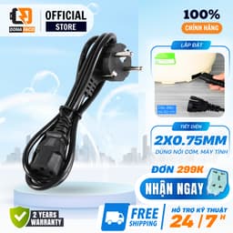 Dây điện cấp nguồn 1.8m lõI đồng dùng cho máy tính, máy in, nồI cơm đIện 1