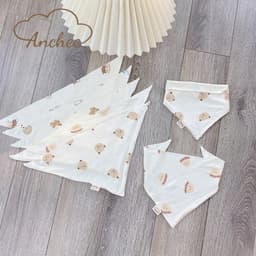 Sét 5 Yếm Tam Giác Anchee cho bé Chất Petit Có Cúc Bấm Cho Bé ( freesize 0M - 2 tuổi) 6