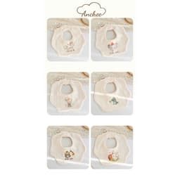 Set 2 Yếm hình hoa xô muslin in họa tiết hoạt hình đáng yêu 6