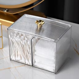Hộp nhựa Mica trong suốt đựng bông tẩy trang tăm bông thiết kế tinh xảo đẹp mắt GDN1511 4