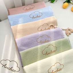 Khăn tắm màu Hàn Quốc 2 lớp cao cấp cho bé Anchee, mềm mỏng, thấm hút tốt, nhanh khô. 2