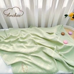 Khăn tắm màu Hàn Quốc 2 lớp cao cấp cho bé Anchee, mềm mỏng, thấm hút tốt, nhanh khô. 7