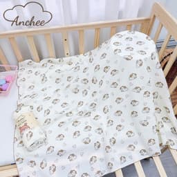 Khăn tắm cuộn xô muslin 2 lớp Anchee, bền, thấm hút tốt, không xù. 2