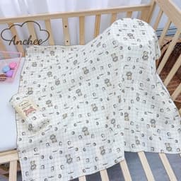 Khăn tắm cuộn xô muslin 2 lớp Anchee, bền, thấm hút tốt, không xù. 3