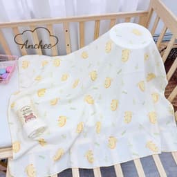Khăn tắm cuộn xô muslin 2 lớp Anchee, bền, thấm hút tốt, không xù. 4