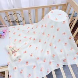Khăn tắm cuộn xô muslin 2 lớp Anchee, bền, thấm hút tốt, không xù. 5