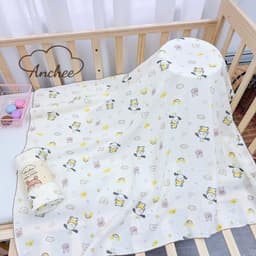 Khăn tắm cuộn xô muslin 2 lớp Anchee, bền, thấm hút tốt, không xù. 8