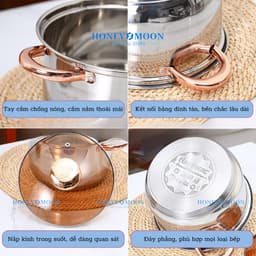 Bộ Nồi Inox 5 Lớp Engelberg Cao Cấp – Bộ 3 Nồi Đa Năng Nắp Kính Chống Nhiệt 2