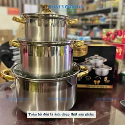 Bộ Nồi Inox 5 Lớp Engelberg Cao Cấp – Bộ 3 Nồi Đa Năng Nắp Kính Chống Nhiệt 4
