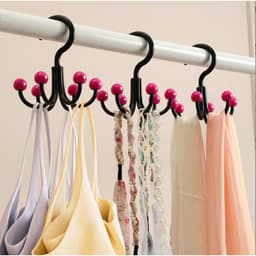 COMBO 3 Móc Treo Quần Áo Xoay 360 Độ Linh Hoạt Tiết Kiệm Không Gian Móc Treo 6 Nhánh Bi # 4