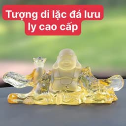 Tượng Phật Di Lặc Đá Lưu Ly Pha Lê Cao Cấp, tượng Phật để taplo xe ô tô, trang trí bàn làm việc 2