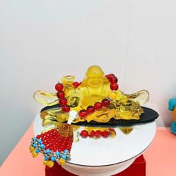 Tượng Phật Di Lặc Đá Lưu Ly Pha Lê Cao Cấp, tượng Phật để taplo xe ô tô, trang trí bàn làm việc 8