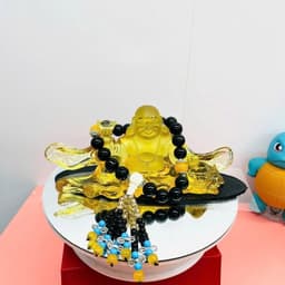 Tượng Phật Di Lặc Đá Lưu Ly Pha Lê Cao Cấp, tượng Phật để taplo xe ô tô, trang trí bàn làm việc 7