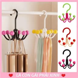 COMBO 2 Móc Treo Quần Áo 6 Nhánh Bi Xoay 360 Độ Móc Treo Quần Áo Tiết Kiệm Không Gian # 1
