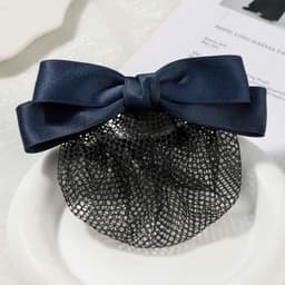 Kẹp búi tóc công sở Dubochic 10cm hình nơ lụa bóng mịn cao cấp 1