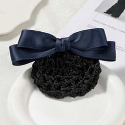 Kẹp búi tóc công sở Dubochic 10cm hình nơ lụa bóng mịn cao cấp 3