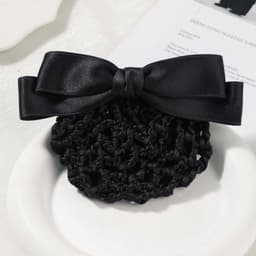 Kẹp búi tóc công sở Dubochic 10cm hình nơ lụa bóng mịn cao cấp 2