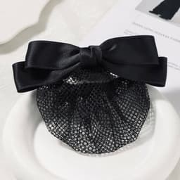 Kẹp búi tóc công sở Dubochic 10cm hình nơ lụa bóng mịn cao cấp 6