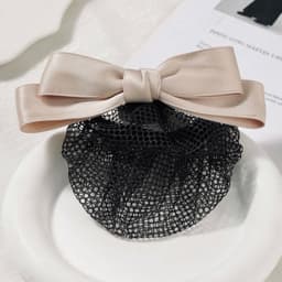 Kẹp búi tóc công sở Dubochic 10cm hình nơ lụa bóng mịn cao cấp 5